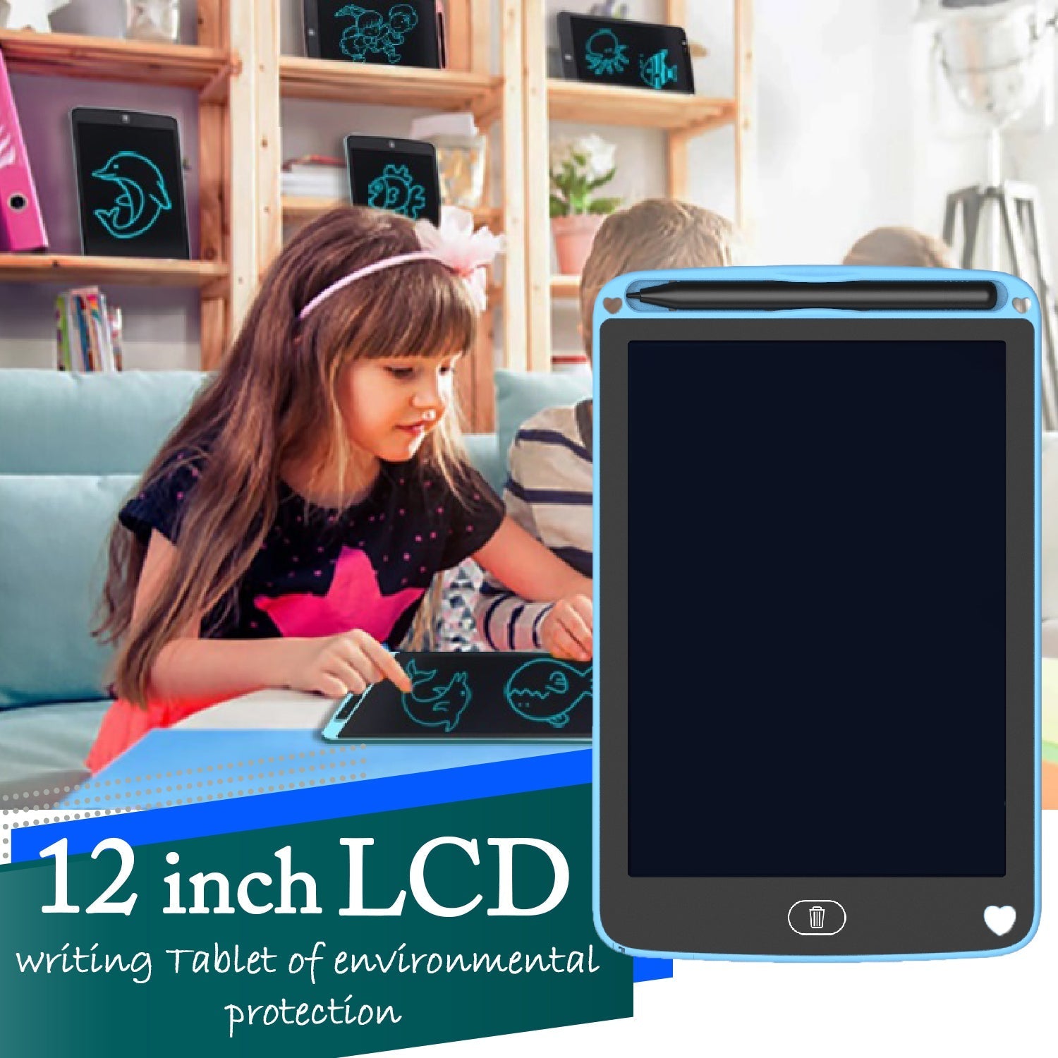 Portable LCD Writing Board Slate Drawing Record Notes Digital Notepad with Pen Handwriting Pad Paperless Graphic Tablet for Kids 12 inch Portable LCD Writing Board Slate Drawing Record Notes Digital Notepad with Pen Handwriting Pad Paperless Graphic Tablet for Kids 12 inch